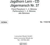Jägermarsch Nr 37  Jagdhorn Lern CD