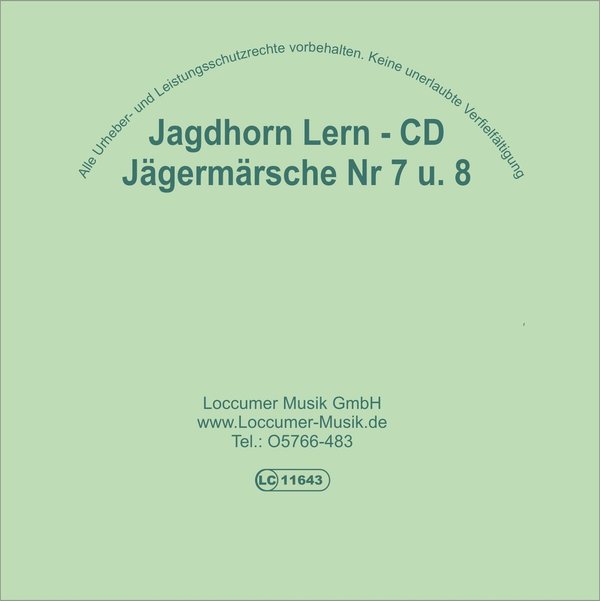 Jägermarsch nr. 7 u. 8, Jagdhorn Lern CD